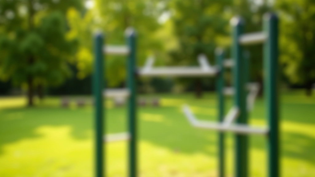 Équipements de fitness installés dans un parc public, barres de traction en métal et machines de musculation au poids du corps